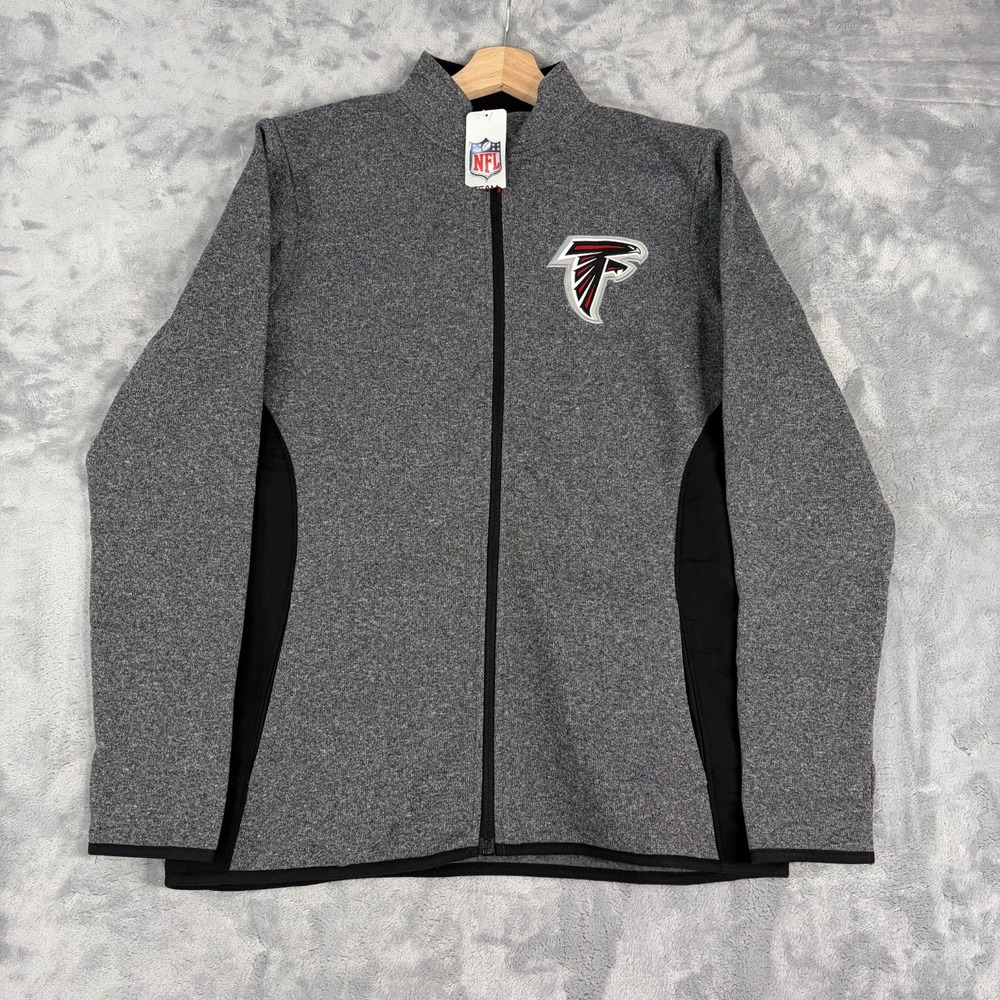 Atlanta Falcons Fleece Lined Women's Medium Full Zip Jacket Patch Logo NWT